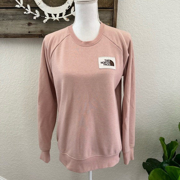 The North Face Tops - The North Face dusty pink logo patch sweatshirt ladies size Small